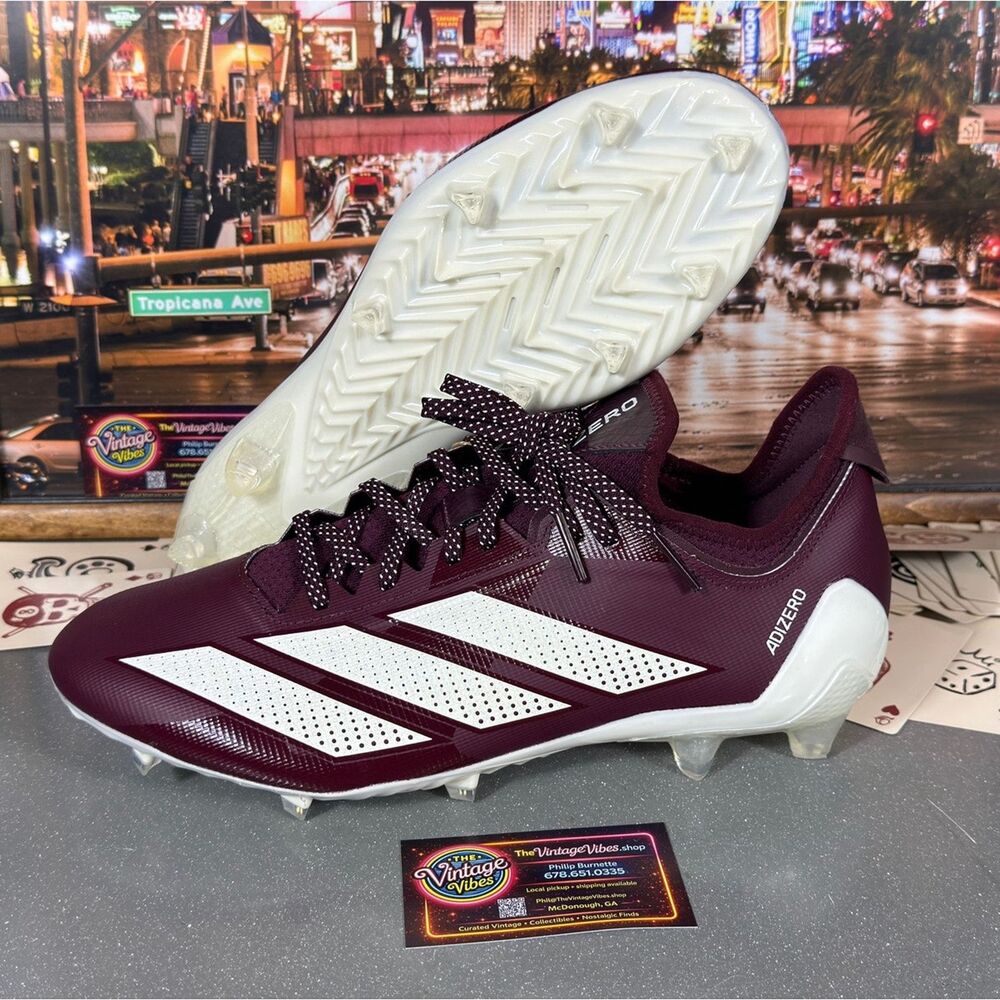 Adidas Adizero Electric.1 Football Cleats Burgundy White IF4196 Men’s 8.5